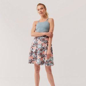 PACT Floral Striped Fit & Flare Strappy Multicolor Mini Dress Size S